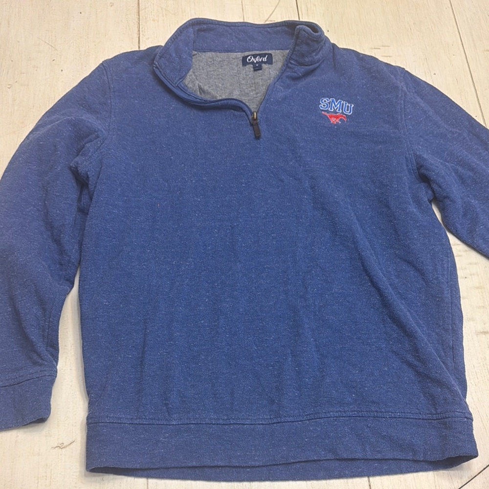 Oxford Blue Zip Up Sweater with Classic Style